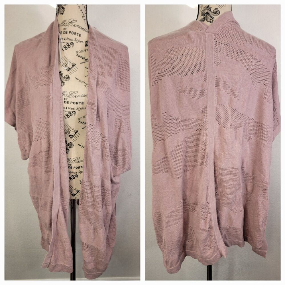 Lululemon Find Your Light Wrap OS Mesh Cardigan Heathered Vintage Mauve Longline